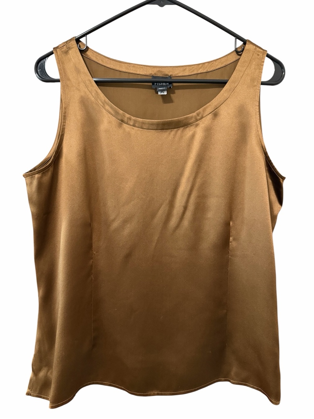 Eileen Fisher 100% Silk Sleeveless Blouse - Brown Bronze Tank Top
